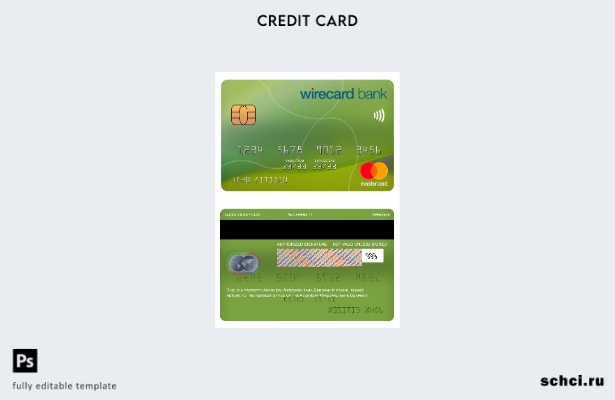 цифровая загрузка шаблона банковской карты Mastercard Германии Ашхайм Wirecard